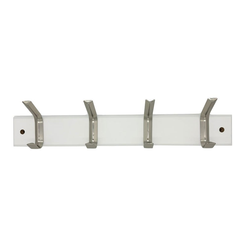 Double 4 Hook on Board, 18", White B104