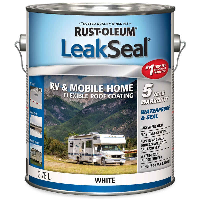 LeakSeal Waterproof Mobile Home & RV Roof Sealant / Coating, White, 3.78-L L2158