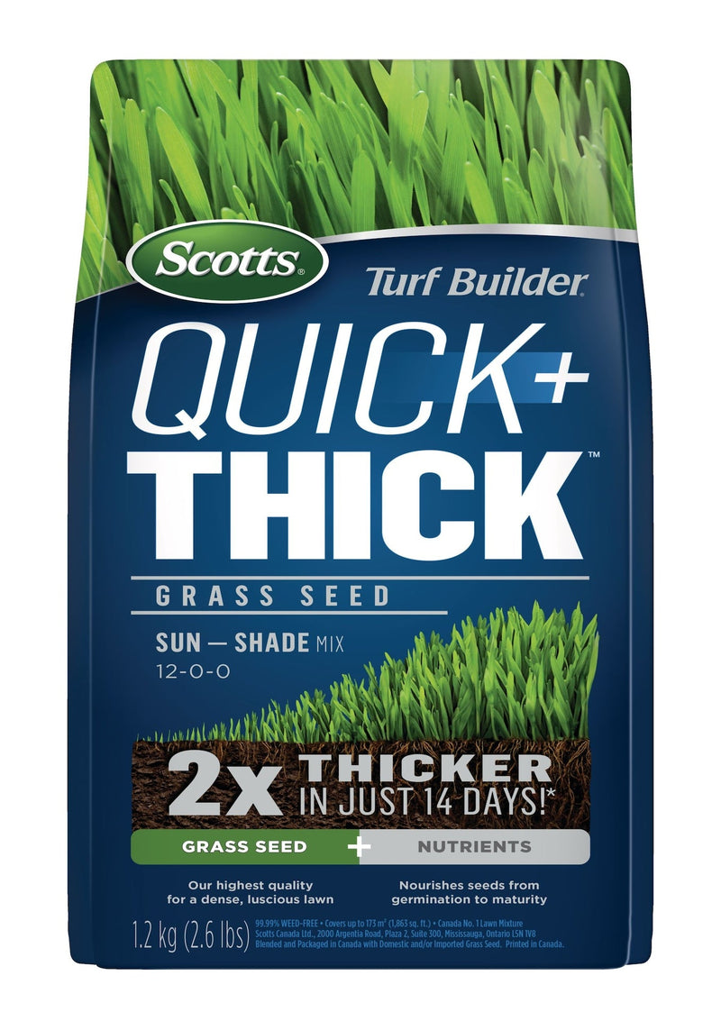 Turf Builder Quick + Thick Sun—Shade Grass Seed & Fertilizer Mix, 1.2-kg V5637