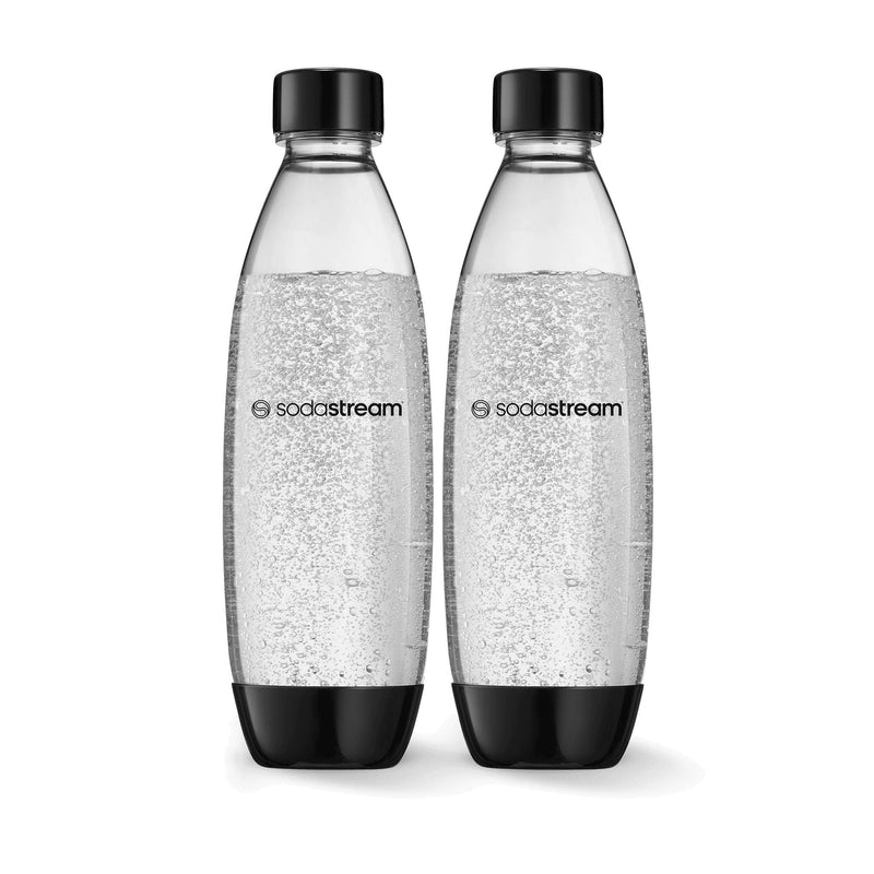 Slim Carbonating Bottle, Dishwasher Safe, BPA-Free, Black, 1-L, 2-pk P5206