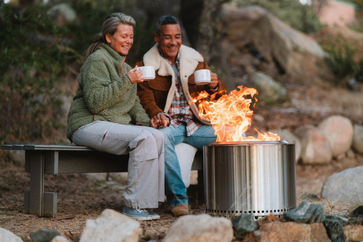 Stove Stainless Steel Smokeless Bonfire Fire Pit with Removable Ash Pan, 19.5 x 14-in