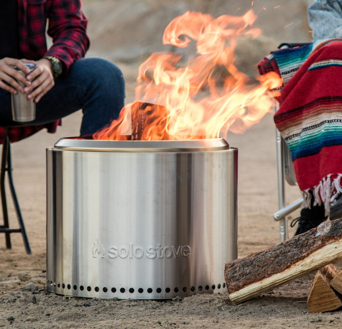 Stove Stainless Steel Smokeless Bonfire Fire Pit with Removable Ash Pan, 19.5 x 14-in