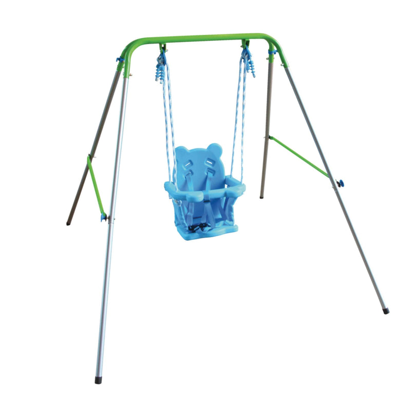 Outdoor Foldable Metal/Steel Swing Set, Ages 12-36 Months, 55-lb Capacity F9390