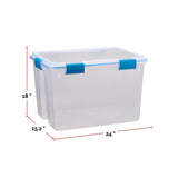 Clear Storage Box with Gasketed Lid, 76-L