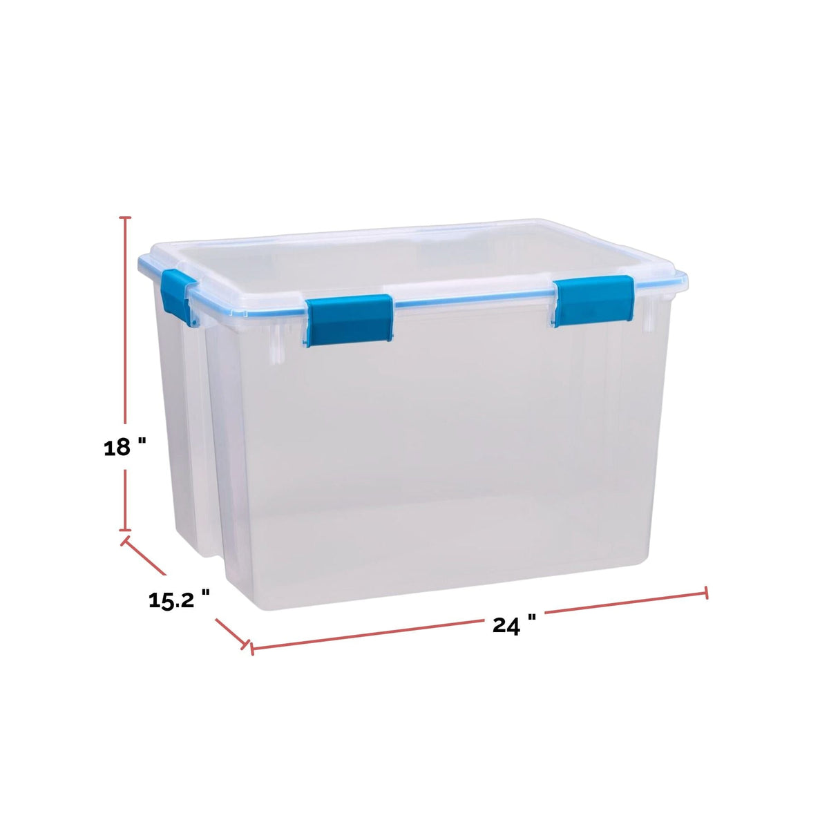 Clear Storage Box with Gasketed Lid, 76-L