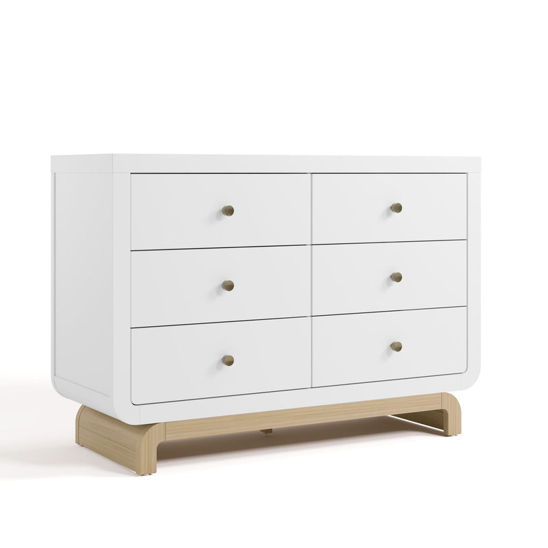 Santorini 6-Drawer White/Driftwood Double Dresser/Chest J8217