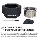 Hexagonal Low Smoke Stainless Steel Fire Pit, 26-in