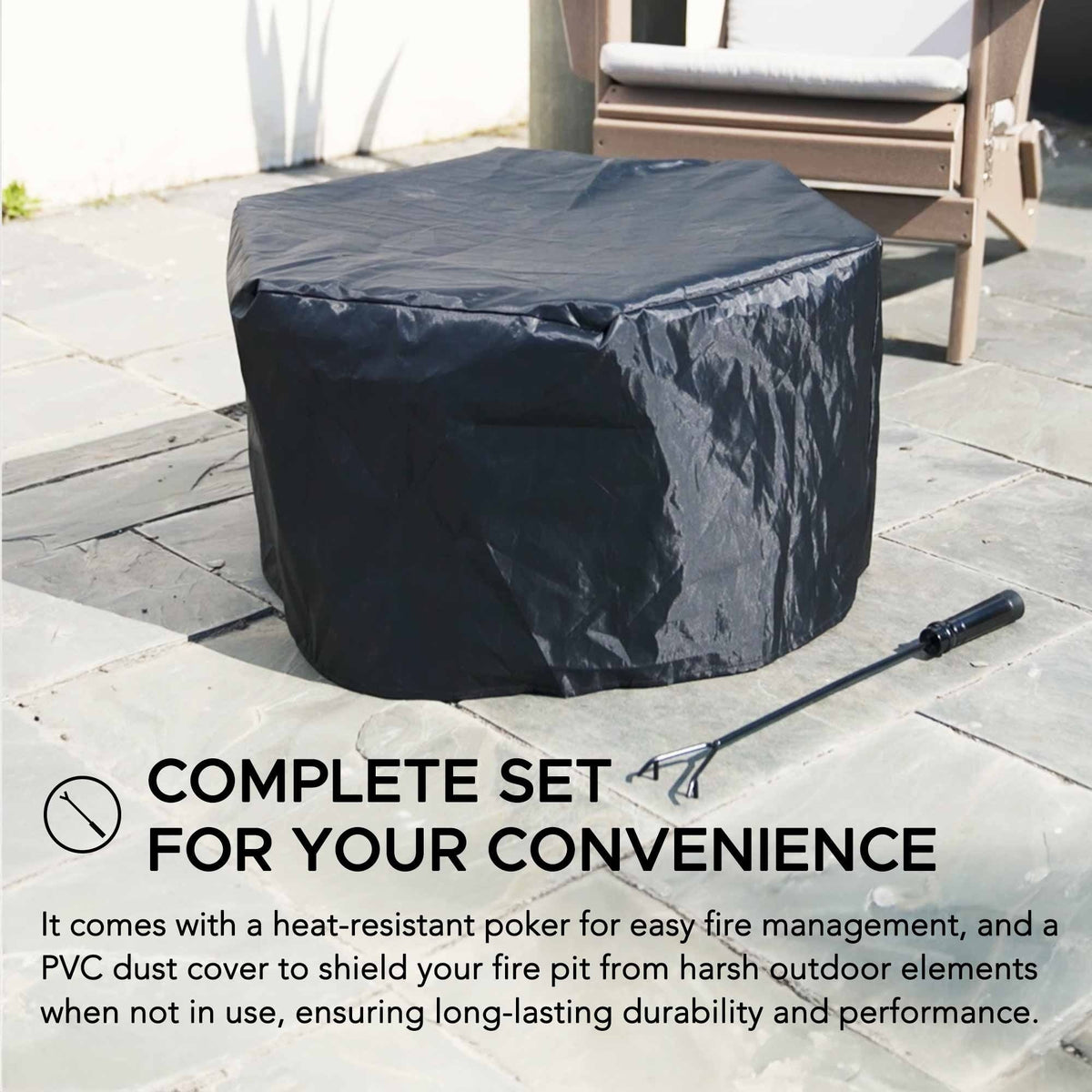 Hexagonal Low Smoke Stainless Steel Fire Pit, 26-in