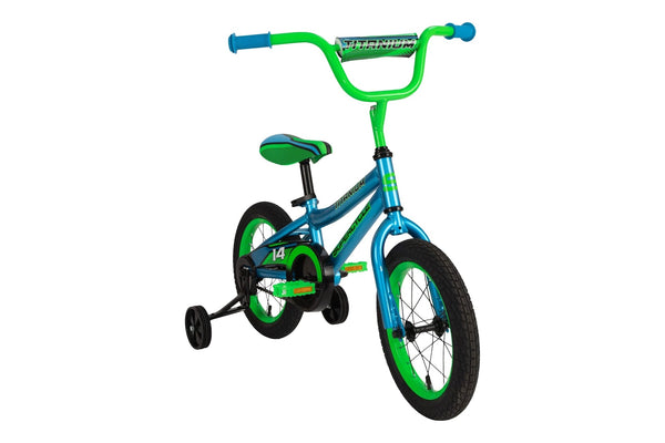 Titanium Kids' Bike with Training Wheels, Blue,14-in O6676
