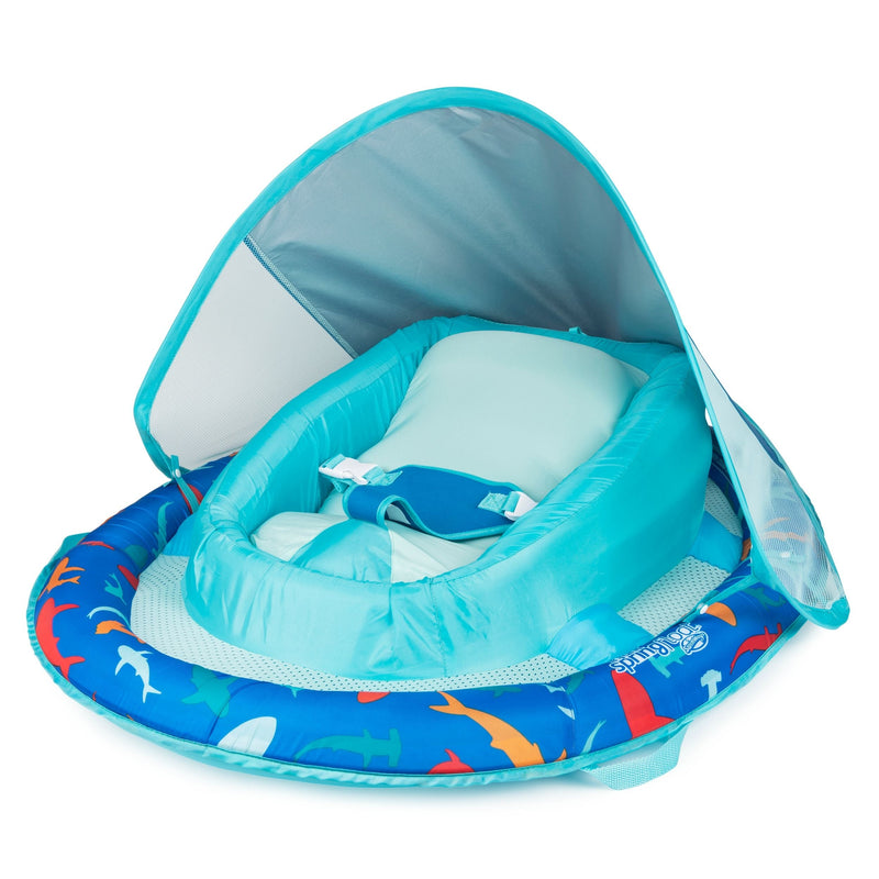 Floating UV-Protected Infant Spring Float with Handles & Sunshade, Shark Design, Ages 3-9 months M619