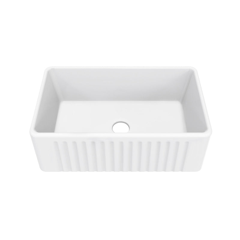 Delice Ceramic Farmhouse Kitchen Sink with Apron, 30-in x 18-in M9962