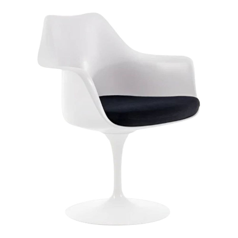 Tulip Chair with Arm, Fiberglass, Black H4416