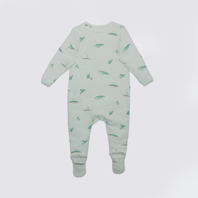 Whale Print Premium Organic Cotton Play and Grow Zippy, Various Sizes U8953