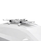 SnowPack Stainless Steel Roof Top Mount Ski/Snowboard Rack, Medium, Black, 2-pc