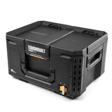 Middle Portable Modular Plastic/Metal Tool Box with Inner Tray, IP65-Rated, Black