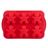 Dishwasher Safe Red Silicone Gingerbread Pan, 6-pk