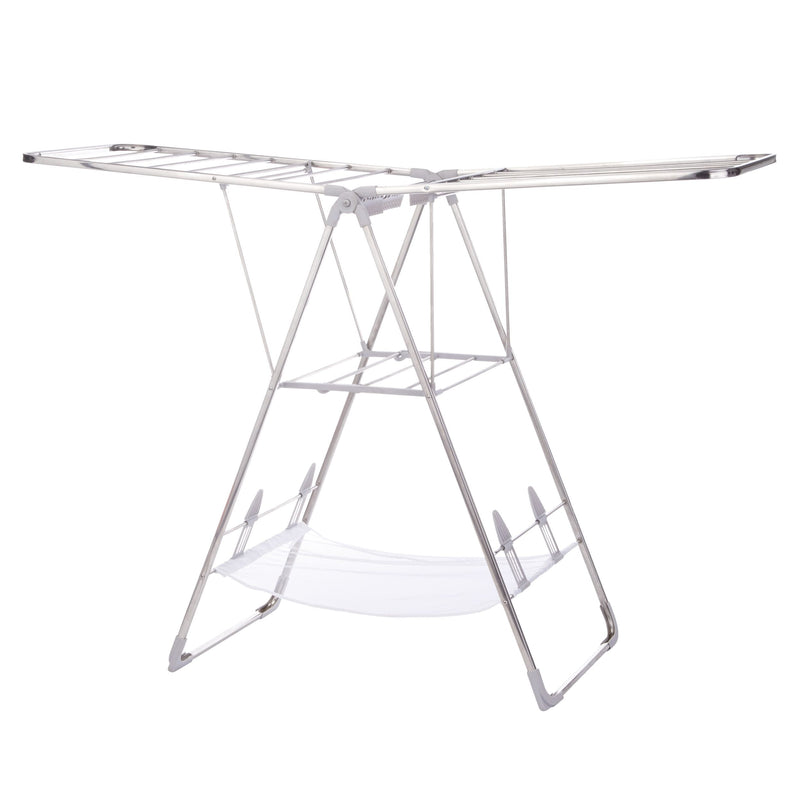 Heavy Duty Stainless Steel Gullwing Folding Drying Rack, 62.5 x 23.3 x 44-in H8431
