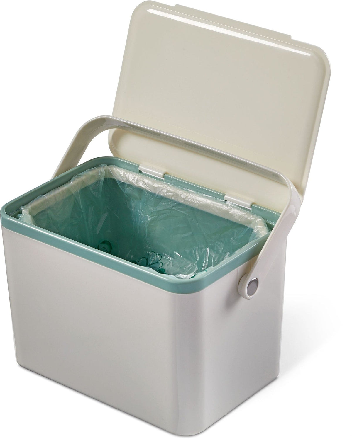 Plastic Rectangular Compost Bin, White, 4-L