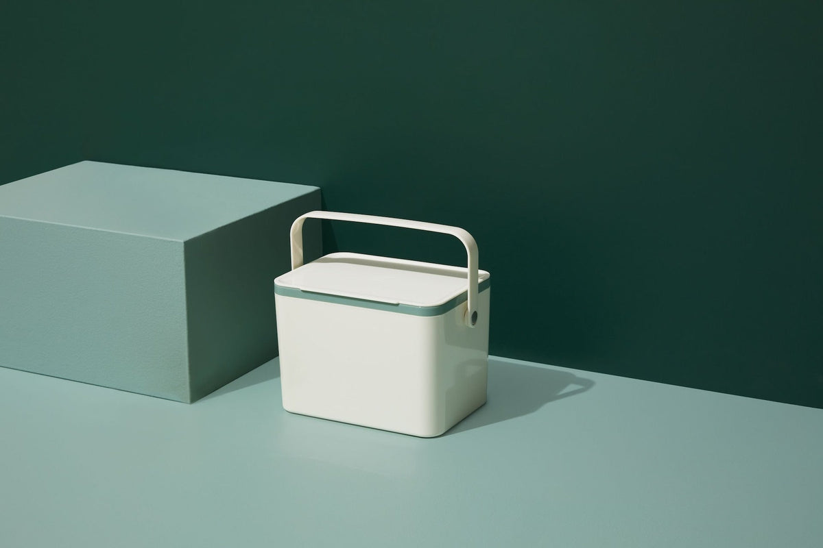 Plastic Rectangular Compost Bin, White, 4-L