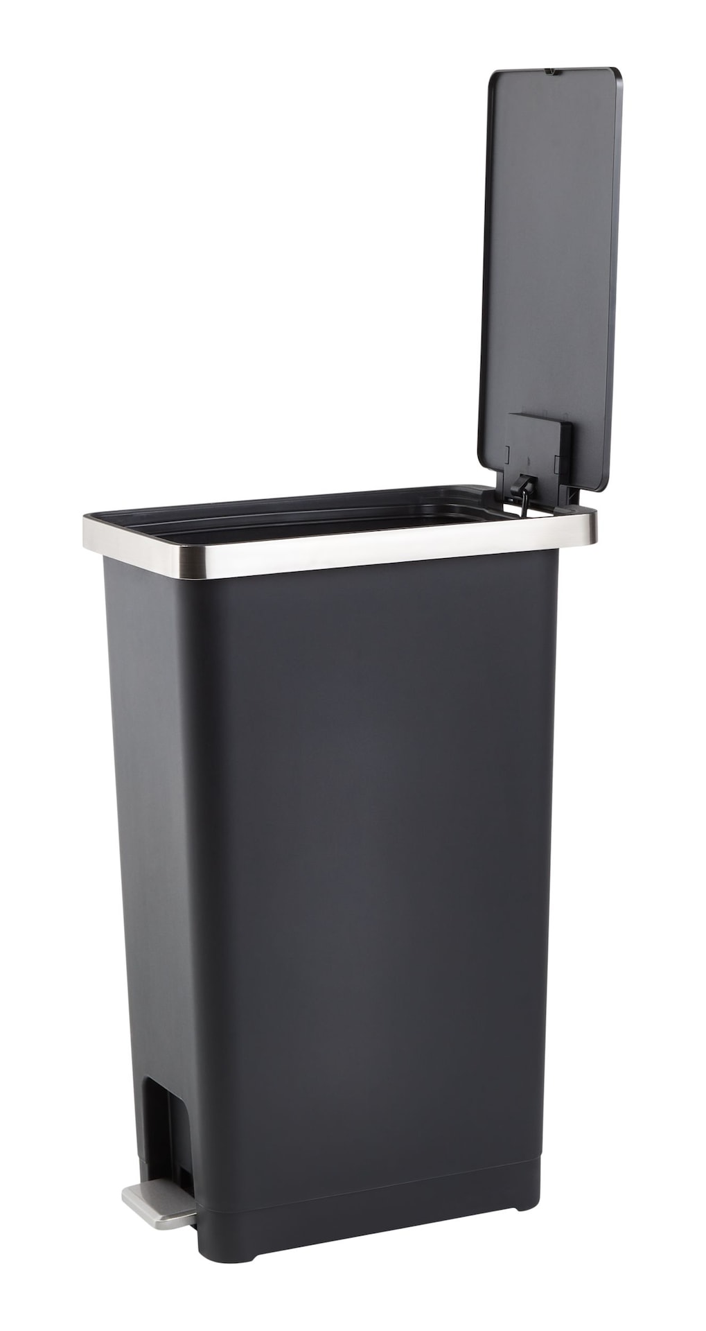 Slim Black Resin Garbage Can, 45-L