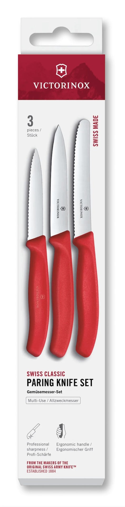 Paring Knife Set with Non-Slip Handles, 3-pc D3052