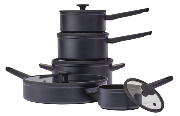 10-Piece Non-Stick Cookware Set, Black, Non-Stick Cookset, Blue, 8-pc, Aluminum Non-Stick Frypan,... I1017
