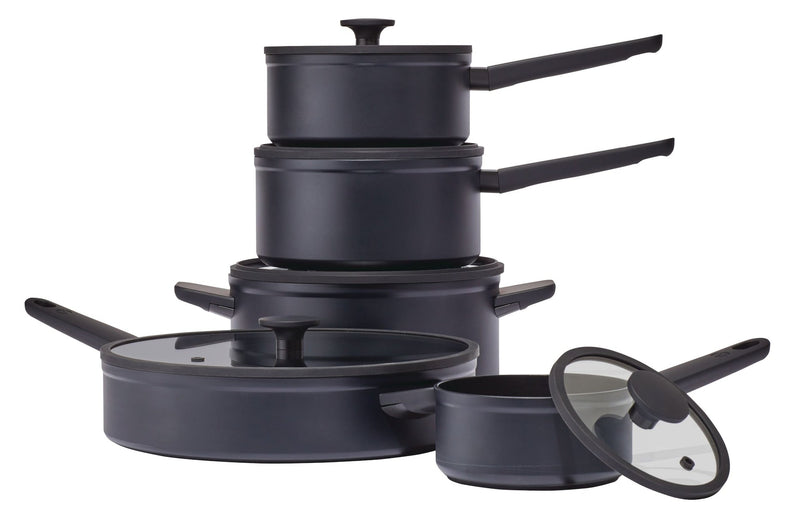 10-Piece Non-Stick Cookware Set, Black, Non-Stick Cookset, Blue, 8-pc, Aluminum Non-Stick Frypan,... R350