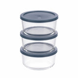 Round Glass Food Storage Container Set with Lids, 6-pc