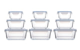 Square Glass Food Storage Container Set, 18-pc