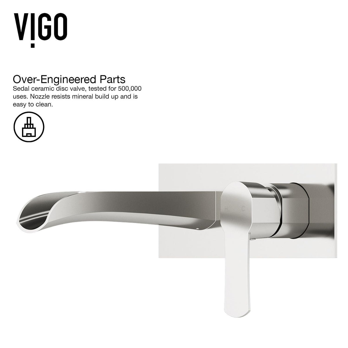 Cornelius Wall Mount Single Handle Bathroom Sink Faucet, WaterSense Certified, Brushed Nickel