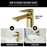 Davidson Single Handle Single Hole Bathroom Sink Faucet, WaterSense Certified, Matte Gold