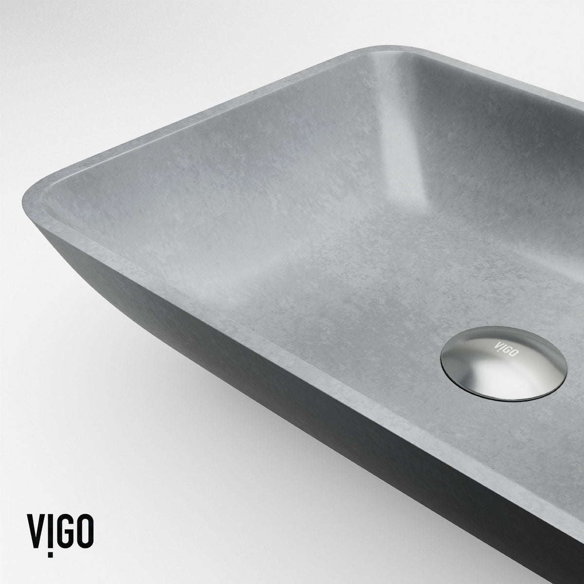 Duomo Gothic 18x13-in Deep Grey Bathroom Sink/Basin with Rectangular Vessel