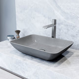 Duomo Gothic 18x13-in Deep Grey Bathroom Sink/Basin with Rectangular Vessel