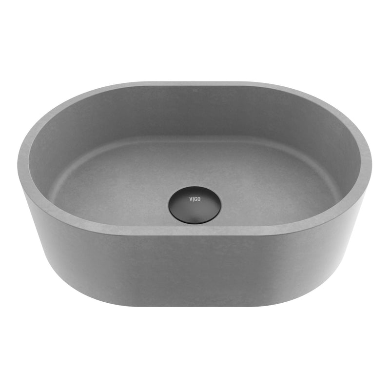 Giralda Gothic 16x11-in Deep Grey Bathroom Sink/Basin with Rectangular Vessel Z8444