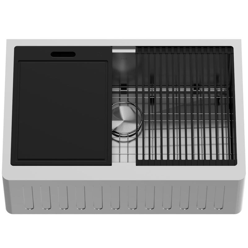Oxford 1-Bowl Stainless Steel Apron Front Farmhouse Kitchen Sink with Accessories, 30-in N7866