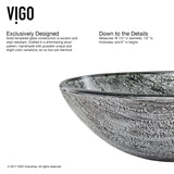 Round Glass Vessel Bathroom Sink/Basin with Deep Bowl, Titanium