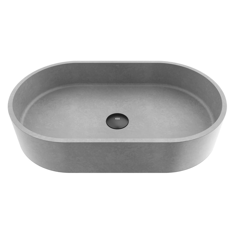 Sagrada Gothic 24x14-in Deep Grey Bathroom Sink/Basin with Rectangular Vessel O2318