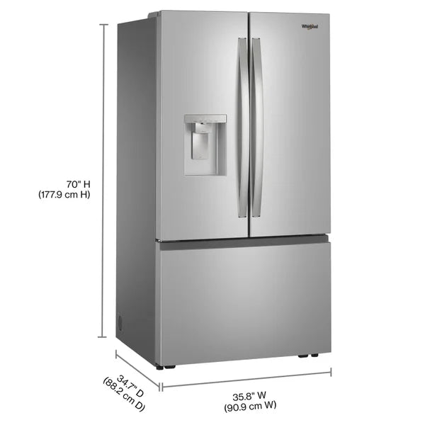 36 in. 30 cu ft. Standard Depth French Door Refrigerator with In-Door Water and Ice Maker